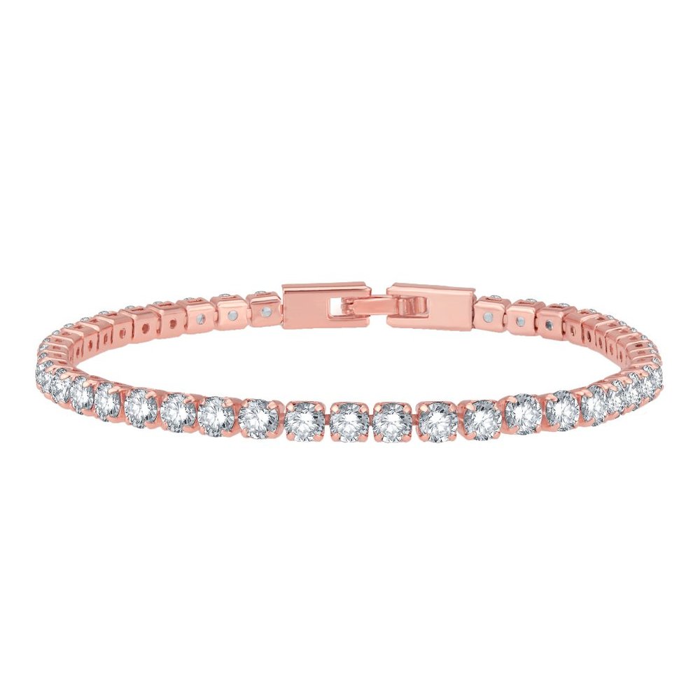 V3 Jewelry Rosegoldtone with Cubic Zirconia Tennis Bracelet